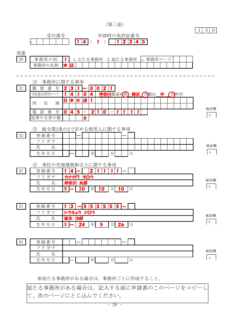記載手引（神奈川県の例） 第28ページ