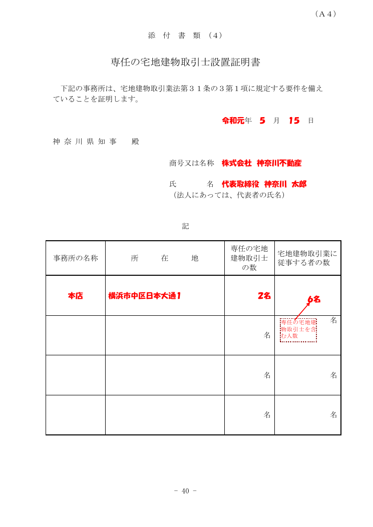 記載手引（神奈川県の例） 第40ページ